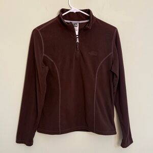 The north face TKA 100 glacier fleece pullover women’s M 1/4 zip brown jacket